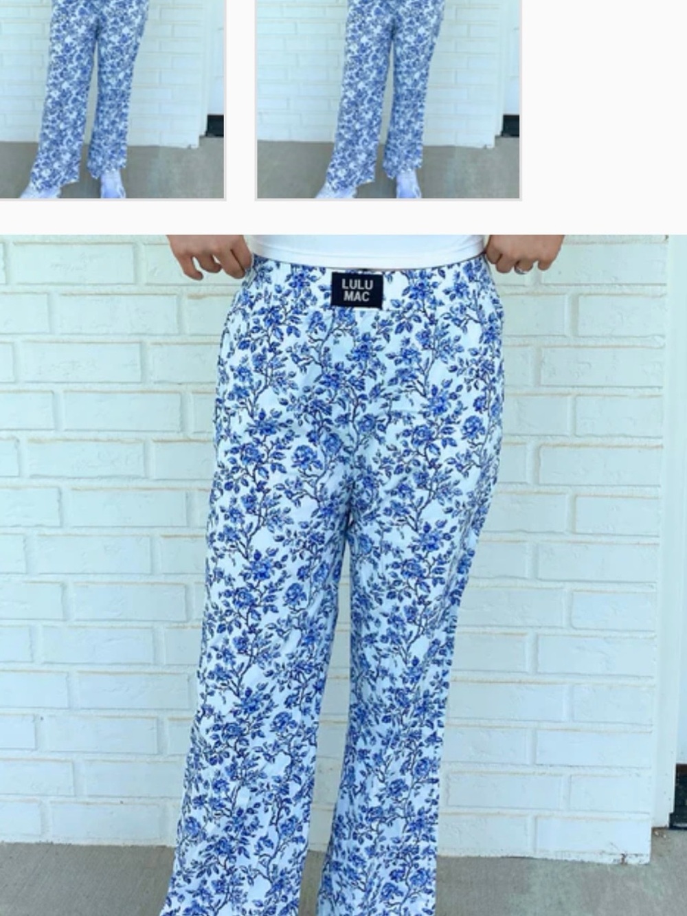 Lulu Mac Kids Blue Floral Casual Pants